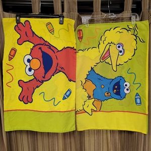 Bundle 2 Sesame Street pillow cases Elmo Big Bird Cookie Monster